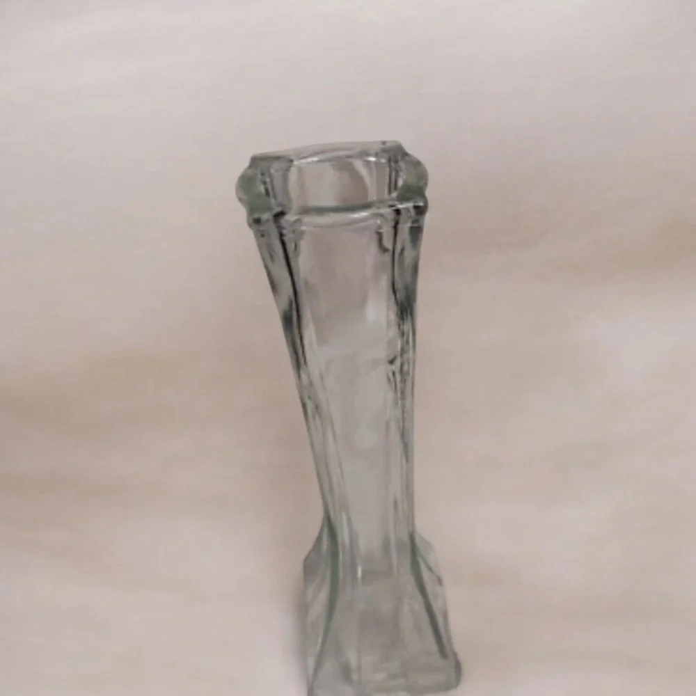 Vintage Clear Art Glass Bud Vase 8 Inches Mid Century Style